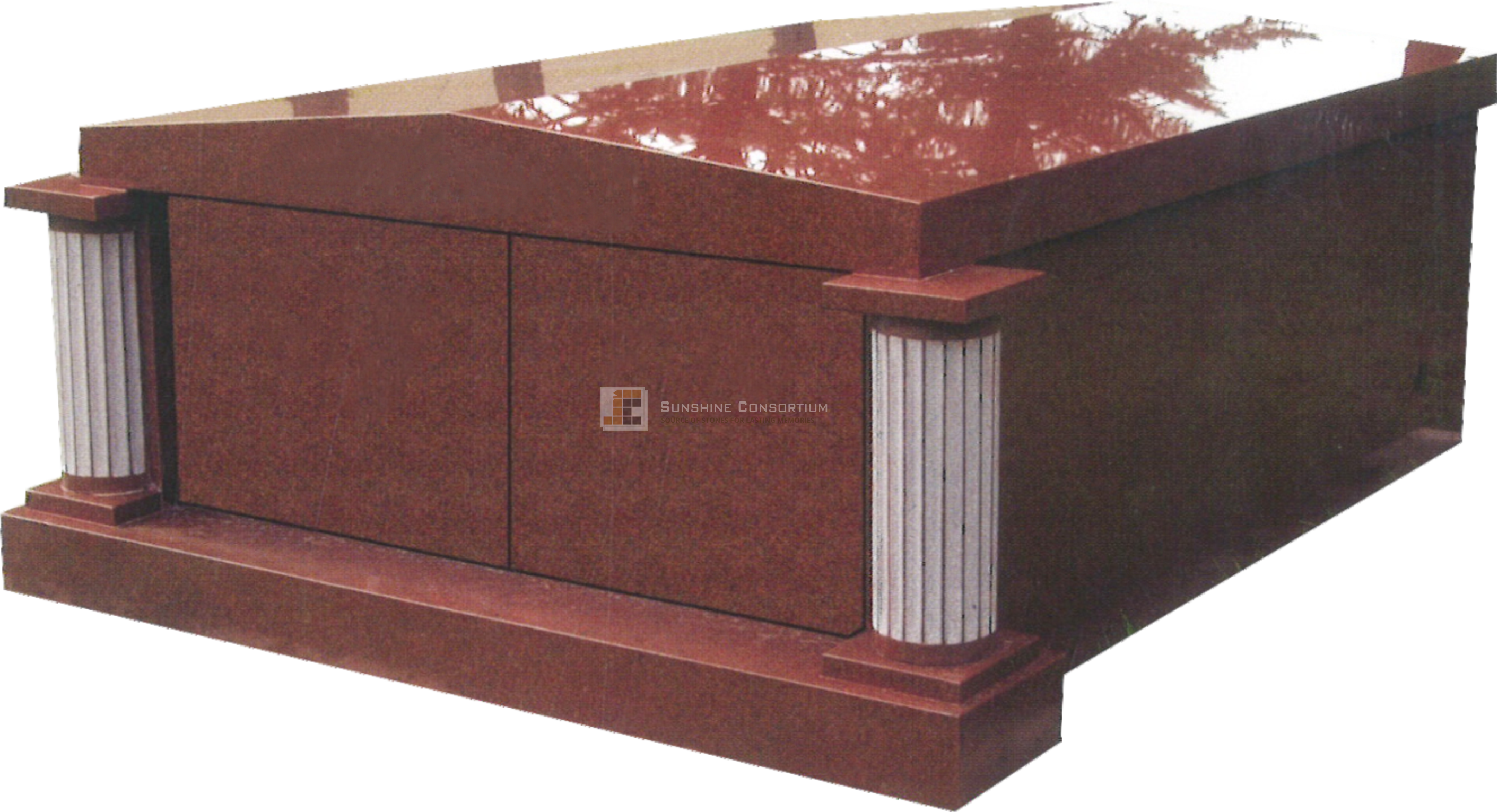 Mausoleums in elegant Imperial Red